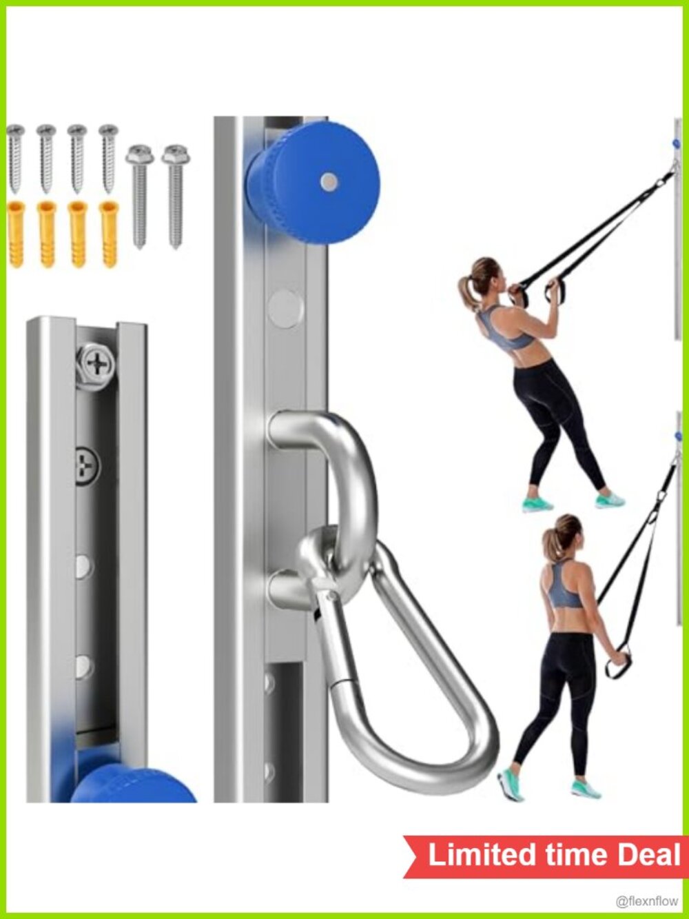 Adjustable Resistance Band Wall Anchor Steel Mount Home Gym